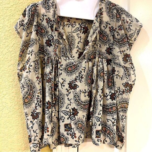 Blue and‎ orange print top by Don't Ask Why - Picture 1 of 3